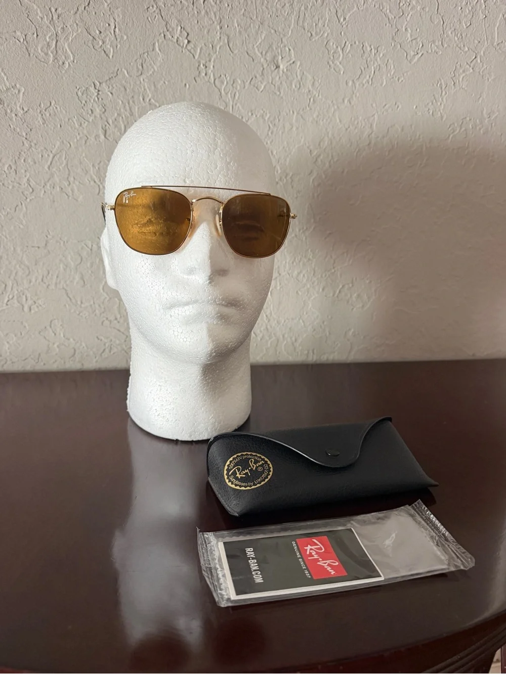 Ray-Ban RB3548N Hexagonal  Lenses Gold Brown 51mm 001/33 Italy Sunglasses men
